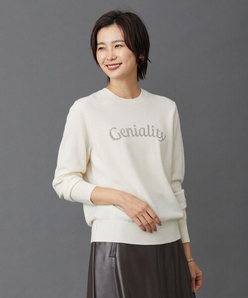 J.PRESS(ジェイプレス)の「【洗える】CASHMERE BLEND ロゴ ニット(ニット/セーター・レディース・ホワイト系/ブラウン系/グレー系・LARGE/MEDIUM)」の1枚目の写真