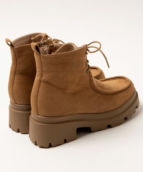 WEGO(ウィゴー)の「WEGO/レースアップモカブーツ(ブーツ・レディース・キャメル・MEDIUM/LARGE)」の6枚目の写真