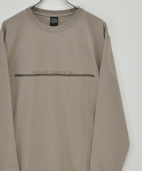 TRAP/U (トラップユー)の「16/-天竺 フロント メッセージプリント コットン ロング Tシャツ TRAP/U(Tシャツ/カットソー・メンズ・ブラック/ベージュ/ホワイト・L)」の3枚目の写真