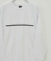 16/-天竺 フロント メッセージプリント コットン ロング Tシャツ TRAP/U