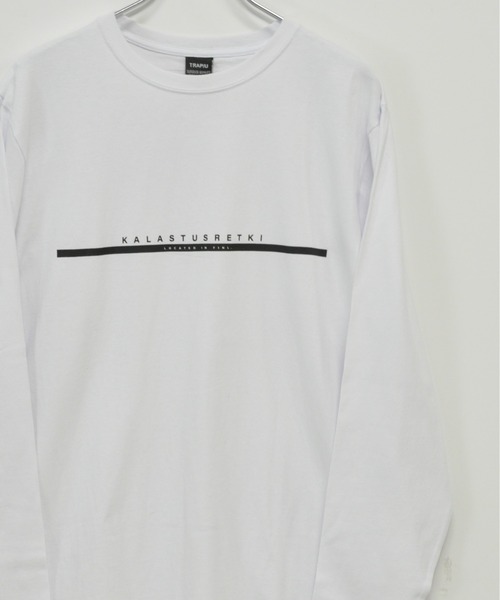 TRAP/U (トラップユー)の「16/-天竺 フロント メッセージプリント コットン ロング Tシャツ TRAP/U(Tシャツ/カットソー・メンズ・ブラック/ベージュ/ホワイト・L)」の1枚目の写真