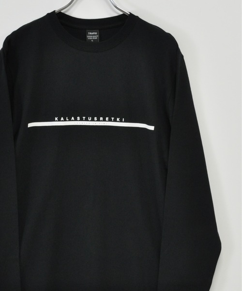 TRAP/U (トラップユー)の「16/-天竺 フロント メッセージプリント コットン ロング Tシャツ TRAP/U(Tシャツ/カットソー・メンズ・ブラック/ベージュ/ホワイト・L)」の2枚目の写真