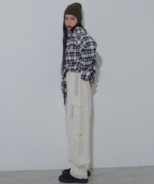 FIG&VIPER（フィグアンドバイパー）の「BIGオーバーチェックシャツ（シャツ/ブラウス・レディース・ブラウン/ブラック・FREE）」の18枚目の写真