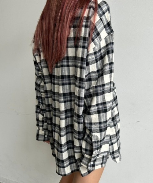 FIG&VIPER（フィグアンドバイパー）の「BIGオーバーチェックシャツ（シャツ/ブラウス・レディース・ブラウン/ブラック・FREE）」の20枚目の写真