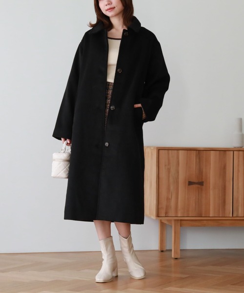 archives（アルシーヴ）の「ステンカラーコート（ステンカラーコート・レディース・グレー/モカ/アイボリー/ブラック/グレイッシュベージュ・MEDIUM）」の2枚目の写真