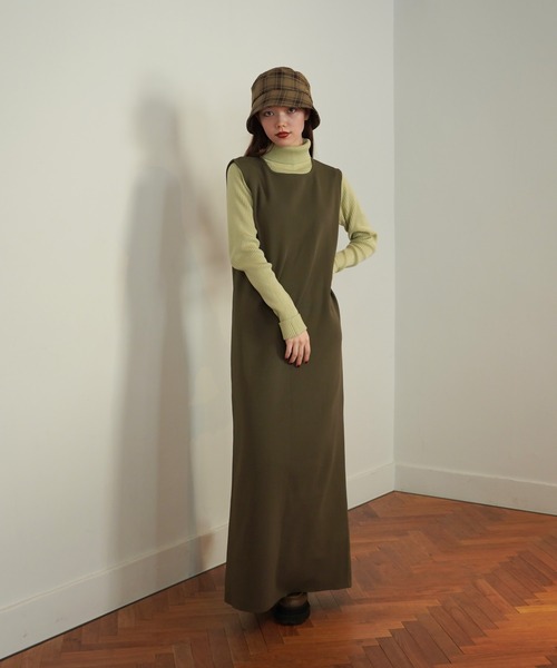 TINA：JOJUN（ティーナジョジュン）の「スリーブレス ニットワンピース TINA：JOJUN（ワンピース・レディース・カーキ/ネイビー・S/M）」の6枚目の写真