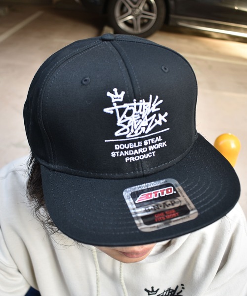 DOUBLE STEAL(ダブルスティール)の「Tagging Logo B.B CAP(キャップ・メンズ・チャコール/ブラック×ホワイト/ブラック×ブラック・FREE)」の16枚目の写真