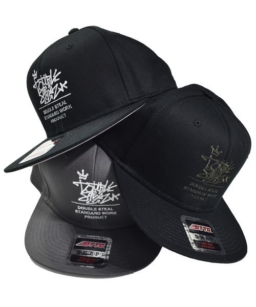 DOUBLE STEAL(ダブルスティール)の「Tagging Logo B.B CAP(キャップ・メンズ・チャコール/ブラック×ホワイト/ブラック×ブラック・FREE)」の4枚目の写真