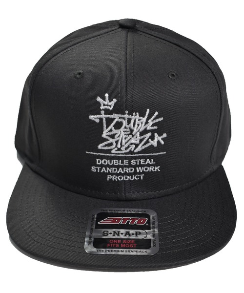 DOUBLE STEAL(ダブルスティール)の「Tagging Logo B.B CAP(キャップ・メンズ・チャコール/ブラック×ホワイト/ブラック×ブラック・FREE)」の5枚目の写真