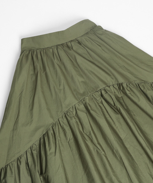 La-gemme(ラジェム)の「デザインギャザースカート(スカート・レディース・ブラック/カーキ/アイボリー/ダークグレー・フリー)」の13枚目の写真