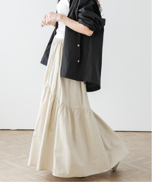 La-gemme(ラジェム)の「デザインギャザースカート(スカート・レディース・ブラック/カーキ/アイボリー/ダークグレー・フリー)」の17枚目の写真