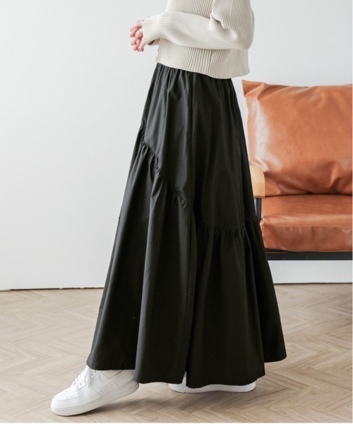 La-gemme(ラジェム)の「デザインギャザースカート(スカート・レディース・ブラック/カーキ/アイボリー/ダークグレー・フリー)」の20枚目の写真