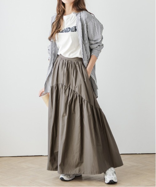 La-gemme(ラジェム)の「デザインギャザースカート(スカート・レディース・ブラック/カーキ/アイボリー/ダークグレー・フリー)」の22枚目の写真