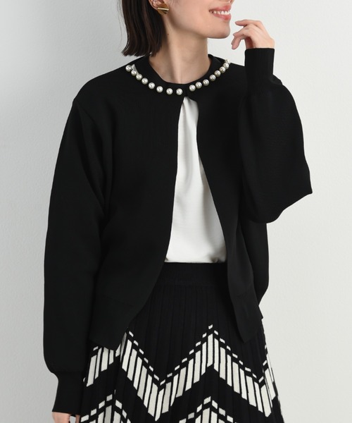 INTERPLANET(インタープラネット)の「軽量パール付きカーディガン(カーディガン/ボレロ・レディース・ブラック/ピンクベージュ/オフホワイト・FREE)」の8枚目の写真