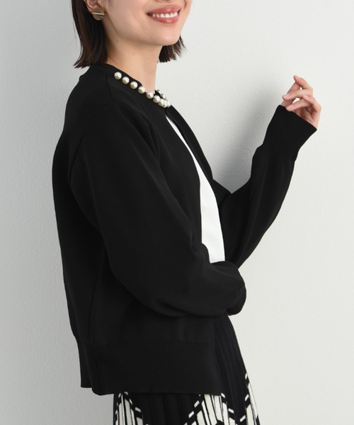 INTERPLANET(インタープラネット)の「軽量パール付きカーディガン(カーディガン/ボレロ・レディース・ブラック/ピンクベージュ/オフホワイト・FREE)」の9枚目の写真