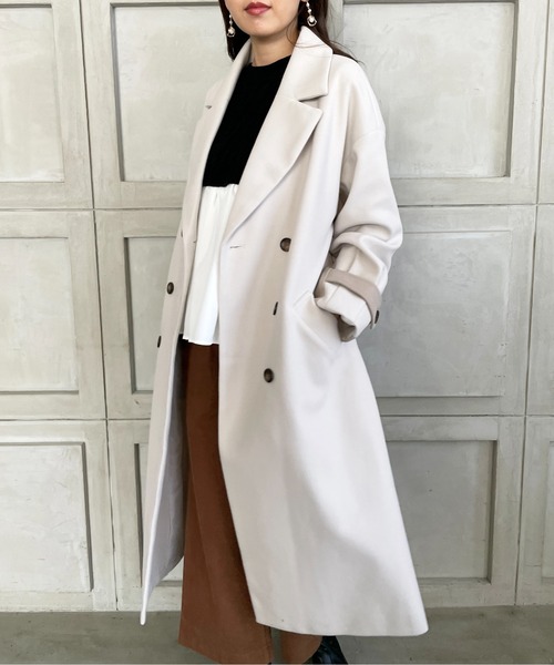 StyleSea(スタイルシー)の「バイカラーニットモッサトレンチコート(トレンチコート・レディース・アイボリー/ベージュ・MEDIUM)」の12枚目の写真