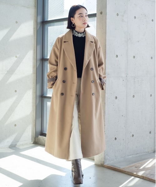 StyleSea(スタイルシー)の「バイカラーニットモッサトレンチコート(トレンチコート・レディース・アイボリー/ベージュ・MEDIUM)」の21枚目の写真