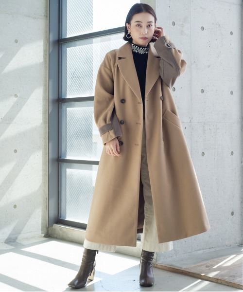 StyleSea(スタイルシー)の「バイカラーニットモッサトレンチコート(トレンチコート・レディース・アイボリー/ベージュ・MEDIUM)」の6枚目の写真