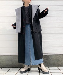 Q | バイカラーリバーシブルツインコート(その他アウター)