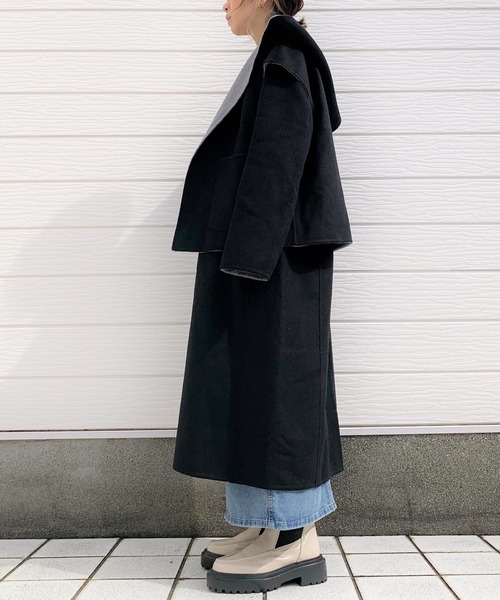 Q(キュー)の「バイカラーリバーシブルツインコート(その他アウター・レディース・チャコールグレー/ベージュ・MEDIUM)」の15枚目の写真