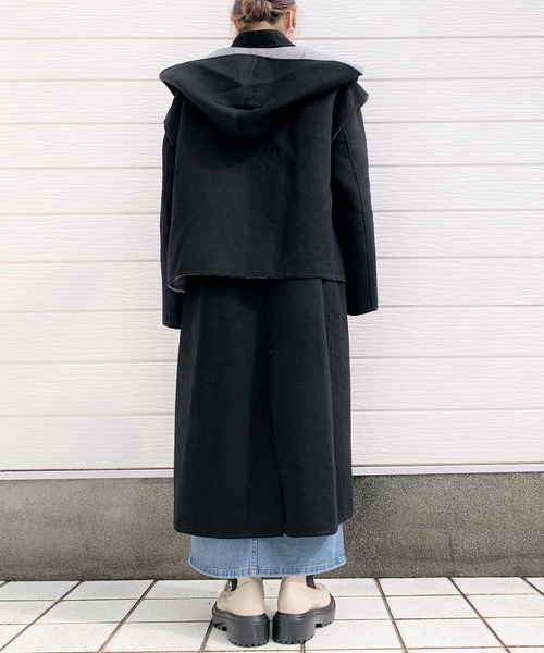 Q(キュー)の「バイカラーリバーシブルツインコート(その他アウター・レディース・チャコールグレー/ベージュ・MEDIUM)」の13枚目の写真