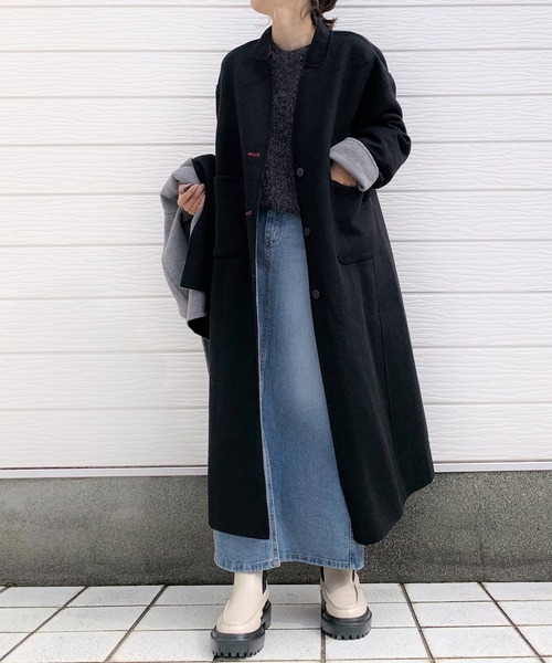 Q(キュー)の「バイカラーリバーシブルツインコート(その他アウター・レディース・チャコールグレー/ベージュ・MEDIUM)」の3枚目の写真