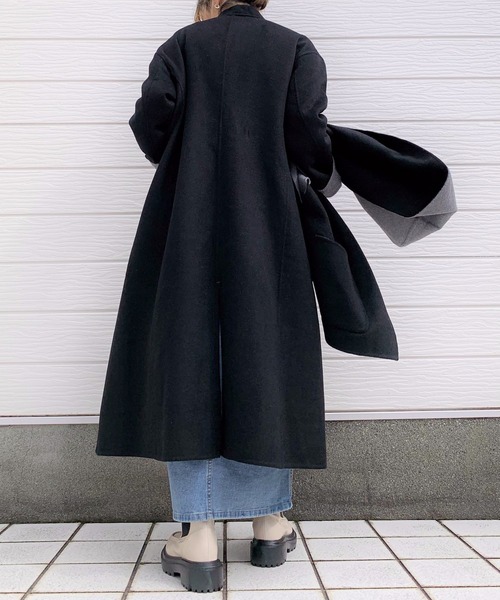 Q(キュー)の「バイカラーリバーシブルツインコート(その他アウター・レディース・チャコールグレー/ベージュ・MEDIUM)」の6枚目の写真