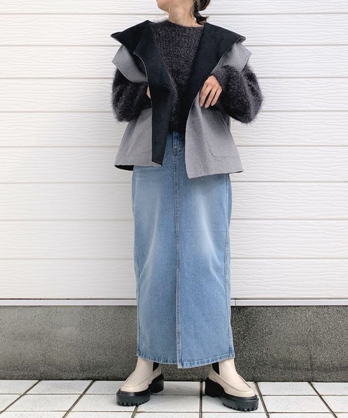 Q(キュー)の「バイカラーリバーシブルツインコート(その他アウター・レディース・チャコールグレー/ベージュ・MEDIUM)」の5枚目の写真