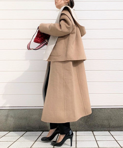 Q(キュー)の「バイカラーリバーシブルツインコート(その他アウター・レディース・チャコールグレー/ベージュ・MEDIUM)」の10枚目の写真