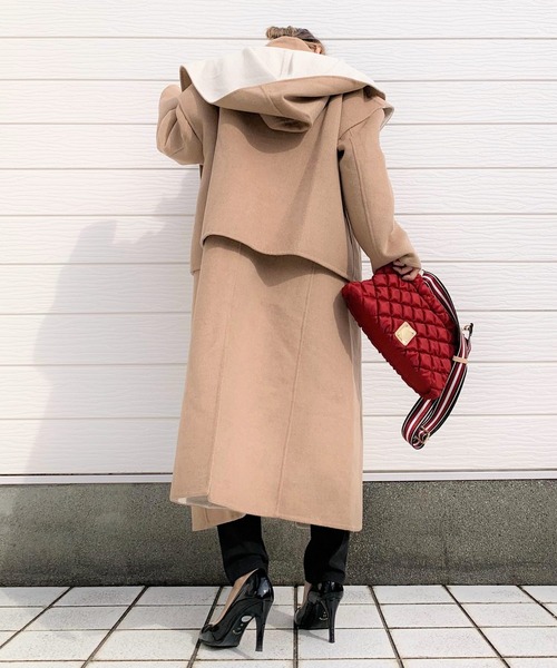 Q(キュー)の「バイカラーリバーシブルツインコート(その他アウター・レディース・チャコールグレー/ベージュ・MEDIUM)」の16枚目の写真