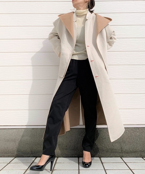 Q(キュー)の「バイカラーリバーシブルツインコート(その他アウター・レディース・チャコールグレー/ベージュ・MEDIUM)」の7枚目の写真