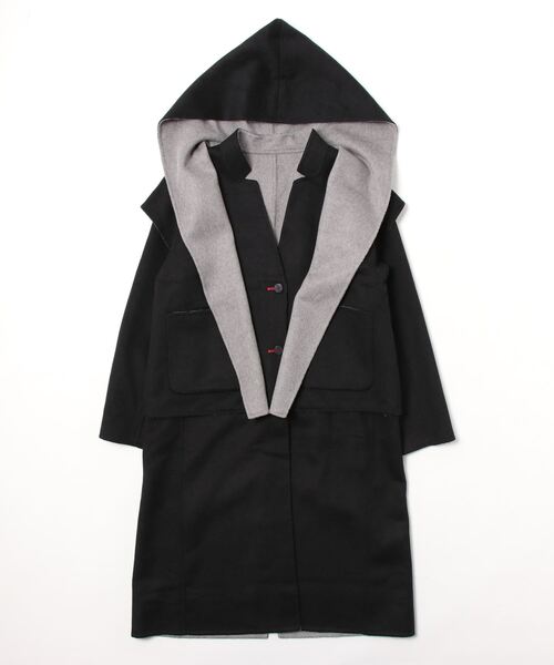 Q(キュー)の「バイカラーリバーシブルツインコート(その他アウター・レディース・チャコールグレー/ベージュ・MEDIUM)」の22枚目の写真