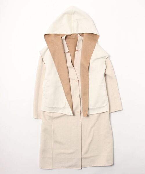 Q(キュー)の「バイカラーリバーシブルツインコート(その他アウター・レディース・チャコールグレー/ベージュ・MEDIUM)」の17枚目の写真