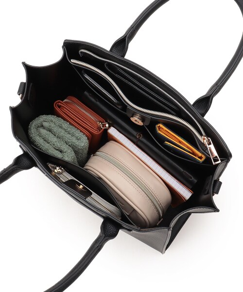 SHOO・LA・RUE（シューラルー）の「◆スクエアトート（トートバッグ・レディース・アイボリー/ブラック/グレー・00）」の11枚目の写真