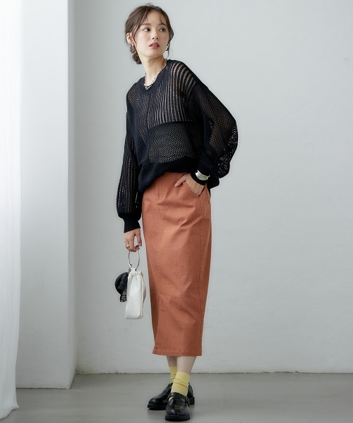 miclat（ミクラ）の「大きいサイズ　ブロッキングメッシュ編みニット　miclat（ニット/セーター・レディース・ライトベージュ/ブラック・L/LL/3L/4L）」の13枚目の写真