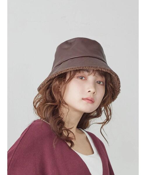 AMERICAN HOLIC（アメリカンホリック）の「合皮ボアバケットハット（ハット・レディース・ブラック/ダークブラウン/グレイッシュベージュ・FREE）」の10枚目の写真