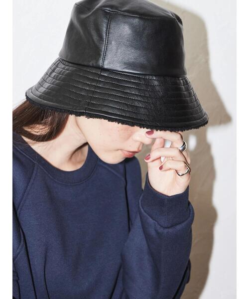 AMERICAN HOLIC（アメリカンホリック）の「合皮ボアバケットハット（ハット・レディース・ブラック/ダークブラウン/グレイッシュベージュ・FREE）」の14枚目の写真