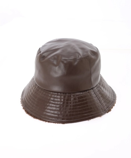 AMERICAN HOLIC（アメリカンホリック）の「合皮ボアバケットハット（ハット・レディース・ブラック/ダークブラウン/グレイッシュベージュ・FREE）」の7枚目の写真