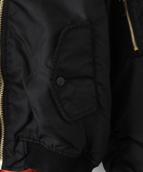 FOSTEX GARMENTS（フォステックスガーメンツ）の「【FOSTEX GARMENTS / フォステックスガーメンツ】NYLON MA-1 VINTAGE WASH（MA-1・メンズ・ネイビー/カーキ/ブラック・X-LARGE/LARGE/MEDIUM/XX-LARGE）」の11枚目の写真