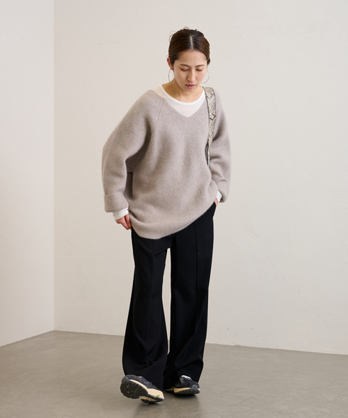 FRAMeWORK（フレームワーク）の「クリアツイルストレートパンツ（その他パンツ・レディース・モカ/ブラック・40/38/36）」の4枚目の写真