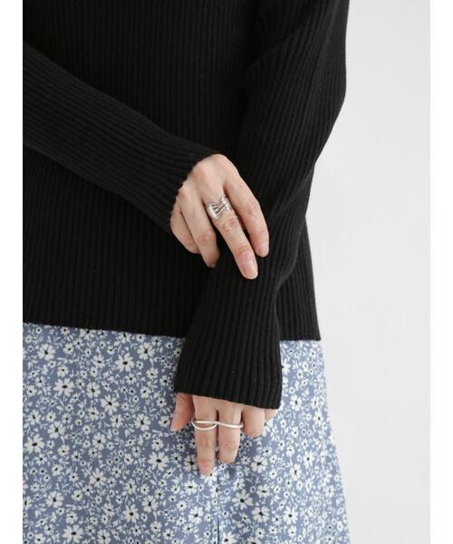 Te chichi TERRASSE（テチチテラス）の「タートルリブニット（ニット/セーター・レディース・ベージュ/オフホワイト/ブルー/ブラック・ﾌﾘ-）」の19枚目の写真