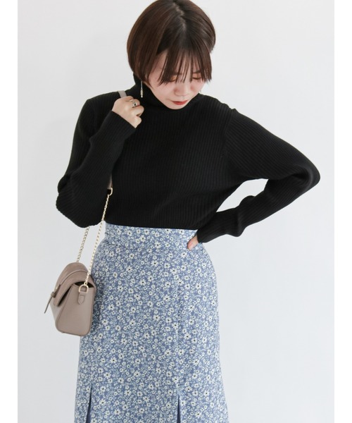 Te chichi TERRASSE（テチチテラス）の「タートルリブニット（ニット/セーター・レディース・ベージュ/オフホワイト/ブルー/ブラック・ﾌﾘ-）」の6枚目の写真