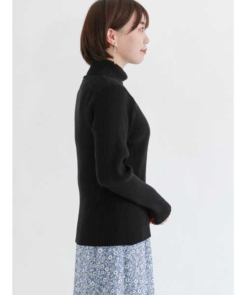 Te chichi TERRASSE（テチチテラス）の「タートルリブニット（ニット/セーター・レディース・ベージュ/オフホワイト/ブルー/ブラック・ﾌﾘ-）」の7枚目の写真