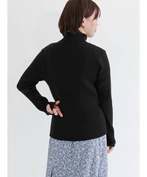 Te chichi TERRASSE（テチチテラス）の「タートルリブニット（ニット/セーター・レディース・ベージュ/オフホワイト/ブルー/ブラック・ﾌﾘ-）」の8枚目の写真