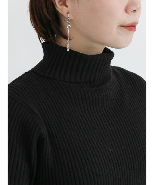 Te chichi TERRASSE（テチチテラス）の「タートルリブニット（ニット/セーター・レディース・ベージュ/オフホワイト/ブルー/ブラック・ﾌﾘ-）」の9枚目の写真