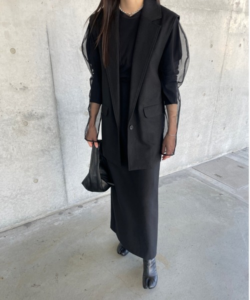 ReNorm（リノーム）の「【井手祐来コラボ】SET UPハイウエストロングスカート（スカート・レディース・チャコール/ブラック・M/S）」の12枚目の写真