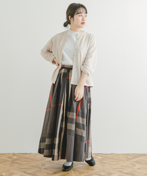 ITEMS URBANRESEARCH（アイテムズ アーバンリサーチ）の「【販売中止】ビッグチェックギャザースカート（スカート・レディース・グレー系その他/ホワイト系その他/グリーン系その他/ブルー系その他/グリーン・FREE/L）」の8枚目の写真