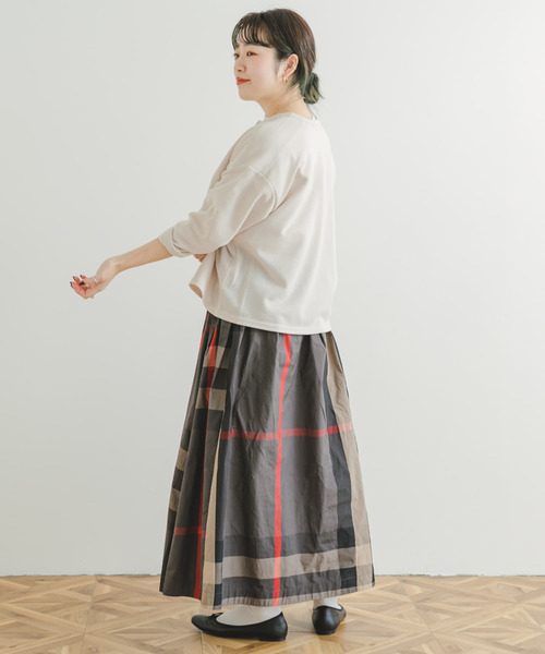 ITEMS URBANRESEARCH（アイテムズ アーバンリサーチ）の「【販売中止】ビッグチェックギャザースカート（スカート・レディース・グレー系その他/ホワイト系その他/グリーン系その他/ブルー系その他/グリーン・FREE/L）」の9枚目の写真