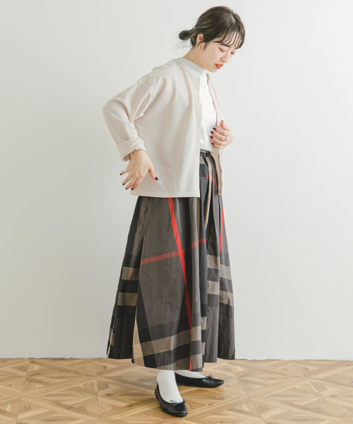 ITEMS URBANRESEARCH（アイテムズ アーバンリサーチ）の「【販売中止】ビッグチェックギャザースカート（スカート・レディース・グレー系その他/ホワイト系その他/グリーン系その他/ブルー系その他/グリーン・FREE/L）」の10枚目の写真