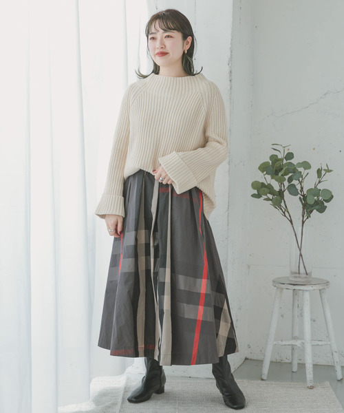 ITEMS URBANRESEARCH（アイテムズ アーバンリサーチ）の「【販売中止】ビッグチェックギャザースカート（スカート・レディース・グレー系その他/ホワイト系その他/グリーン系その他/ブルー系その他/グリーン・FREE/L）」の20枚目の写真